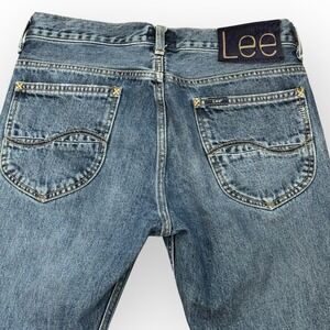 Lee 101 Denim Medium Wash Straight Leg Jeans Mens W29xL30 Rare Blue Hair Tag